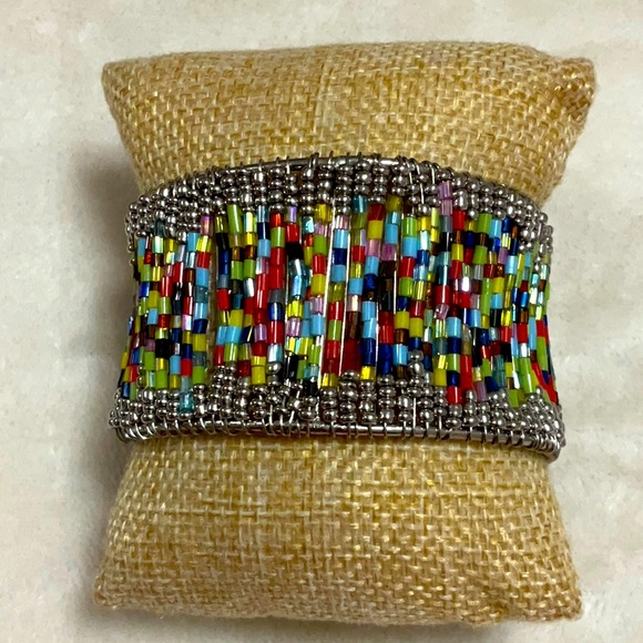 Bohemian Multicoloured Cuff Bracelet - Picture 1 of 3